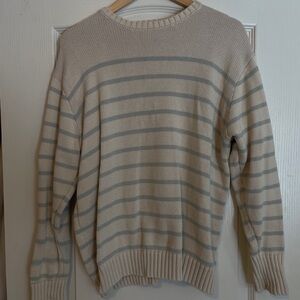John Galt Cream and Blue Sweater